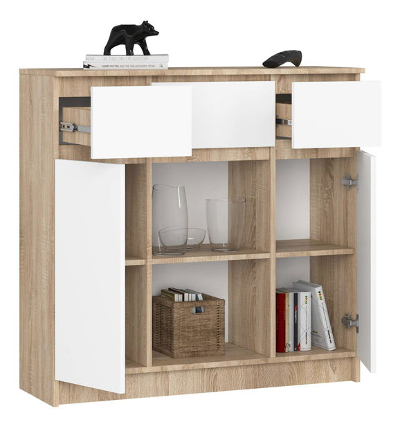 Komoda Kalista VII (dub sonoma + bílá)