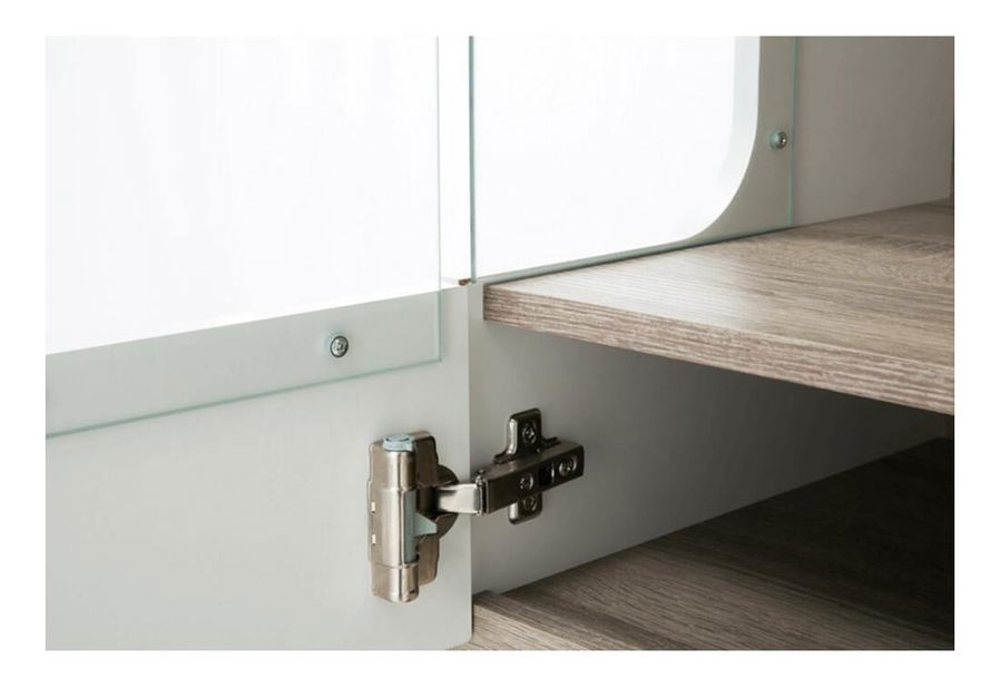 Vitrína Lymoted (bílá + dub sonoma tmavý truflový) 