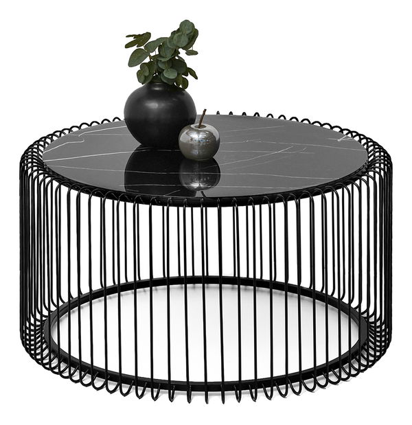 Konferenční stolek Nils Xl (černý mramor + černá)