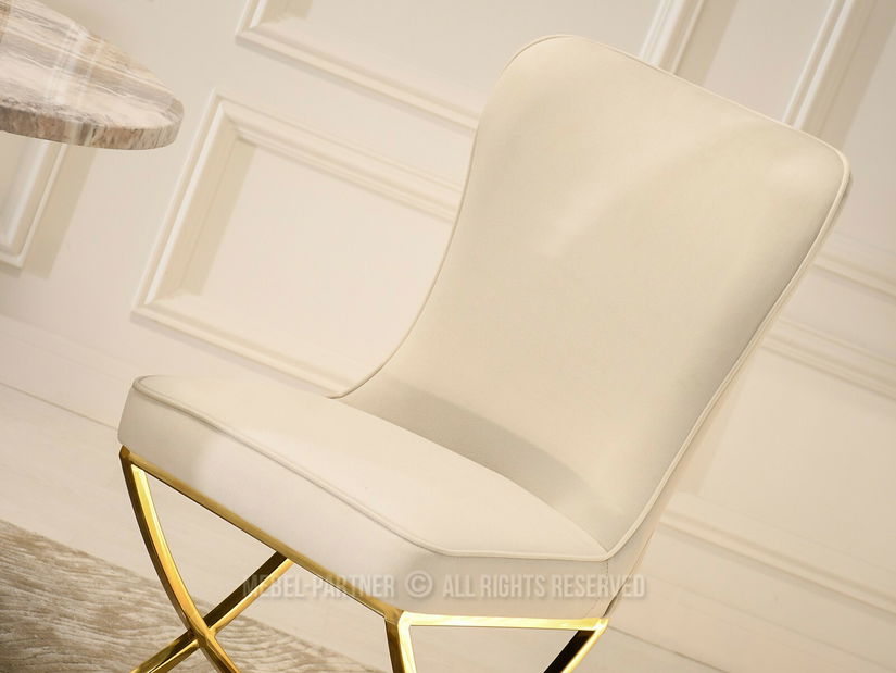 Jídelní židle Norsar (béžová + zlatá)