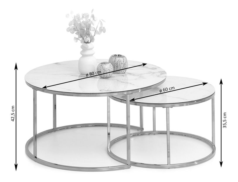 Konferenční stolek Grande (mramorově šedá + zlatá)