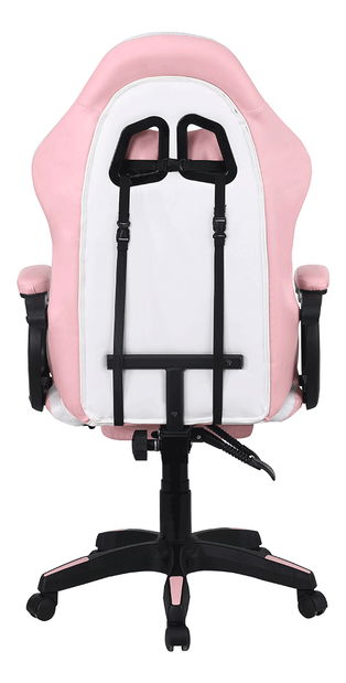 Kancelářské křeslo Juventa (s RGB LED osvícením) (růžová + bílá)