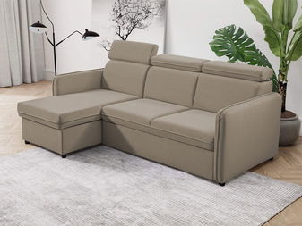 Rohová sedačka Nevoros Mini (světlohnědá) (s úl. prostorem)