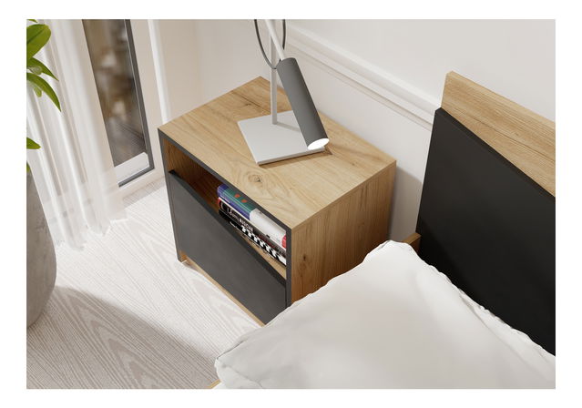 Ložnice Avain (dub + černá)