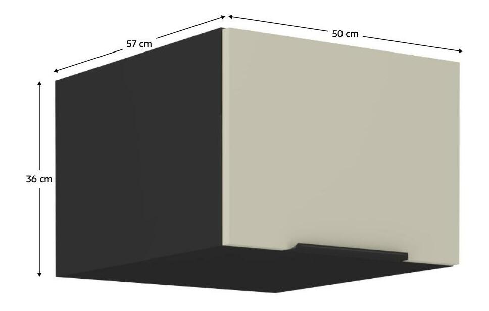 Horní kuchyňská skříňka Arikona 50 NAGU 36 1F (kašmír + černá)