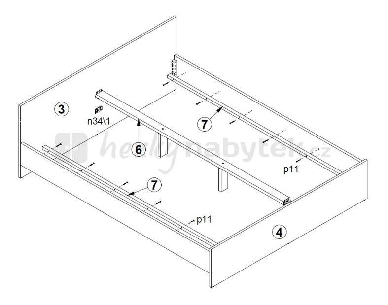 Manželská postel 160 cm BRW RINGO LOZ/160 