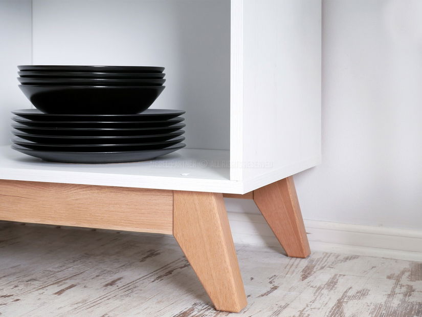 Obývací stěna Bajas 04 (bílá + dub)