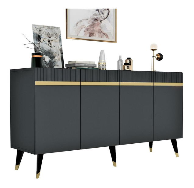 Skříňka Mekebu 2 (antracit + zlatá)