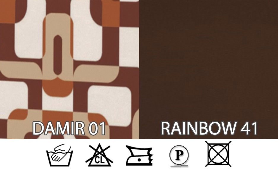 Manželská postel Boxspring 180 cm Orlando (vzor + tmavě hnědá) (s matrací a úložným prostorem)