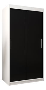 Šatní skříň 100 cm Toki (Bílá matná + Černá matná)
