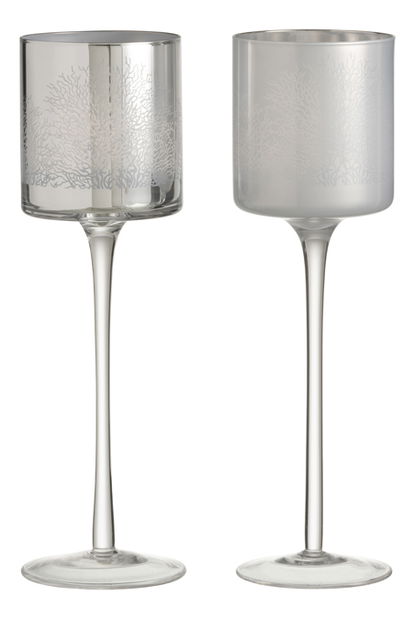 Svícen (stříbrná) 30x9x9cm