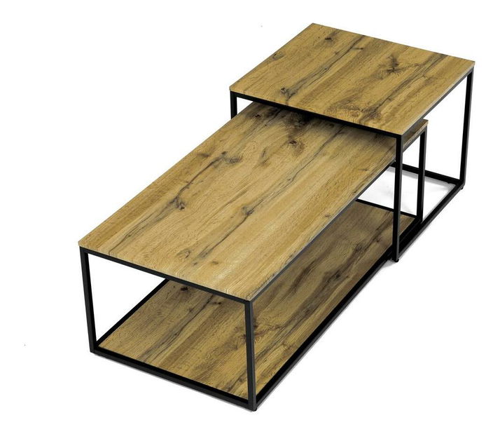 Set 2 konferenčních stolků Crearse (dub divoký)