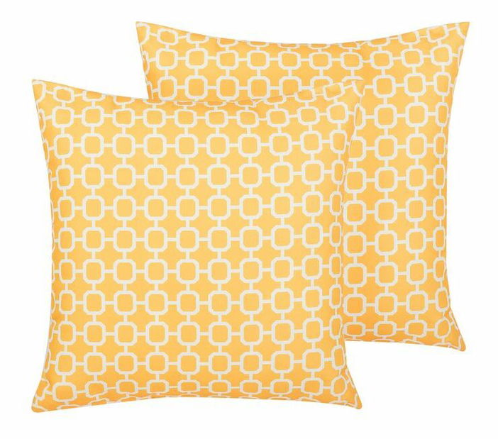 Set 2 ks. zahradních podušek 45 x 45 cm CALENDINE (žlutá)