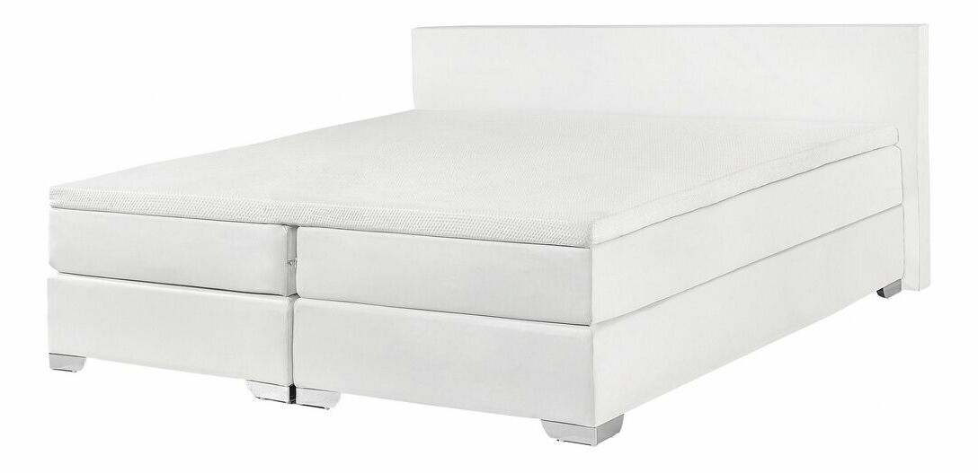 Manželská postel Boxspring 180 cm PREMIER (s matracemi) (bílá)