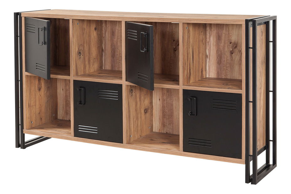 Skříňka Cosmic (Borovice atlantic + Černá)