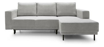 Rohová sedací souprava Rodriguez mini (P) (světle šedá + černá)