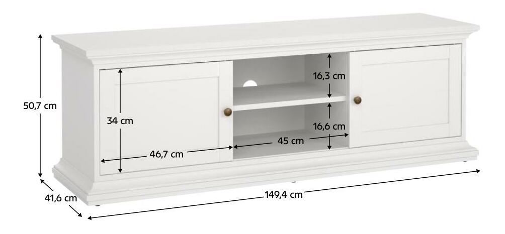 TV stolek + skříňka Phung 77810 (bílá)