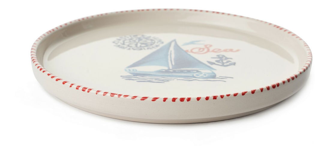 Snídaňová souprava (14 Pieces) Kashmere (bílá + modrá + červená)