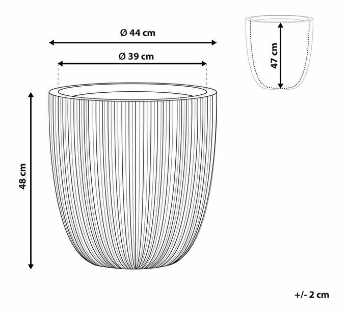 Květináč 48 cm Chos (šedá)