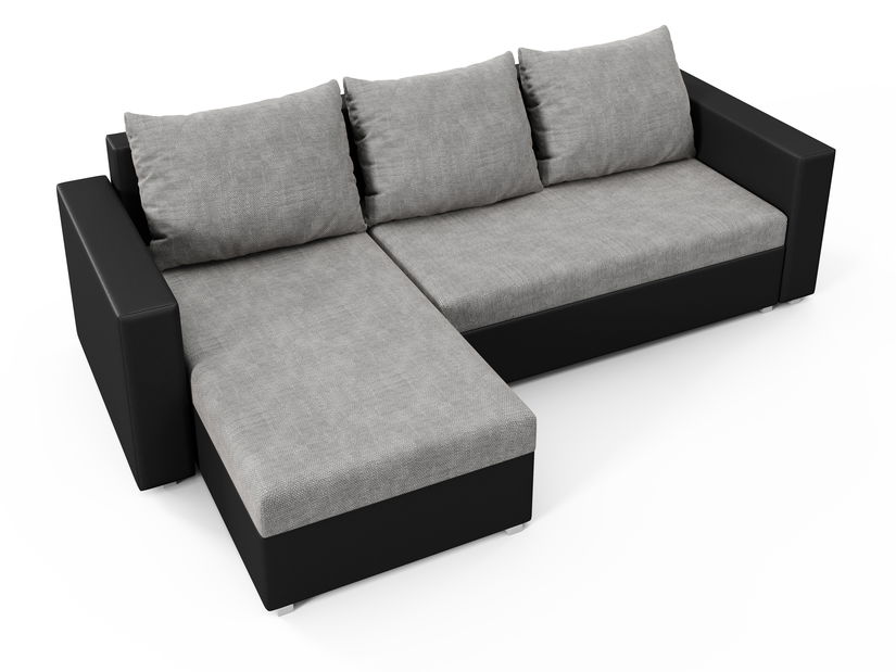 Rohová sedací souprava Hagoo (černá + šedá) (L)