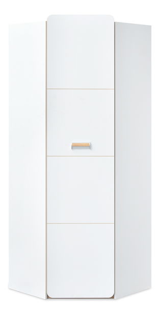 Rohová šatní skříň Congresual C14 (bílá)