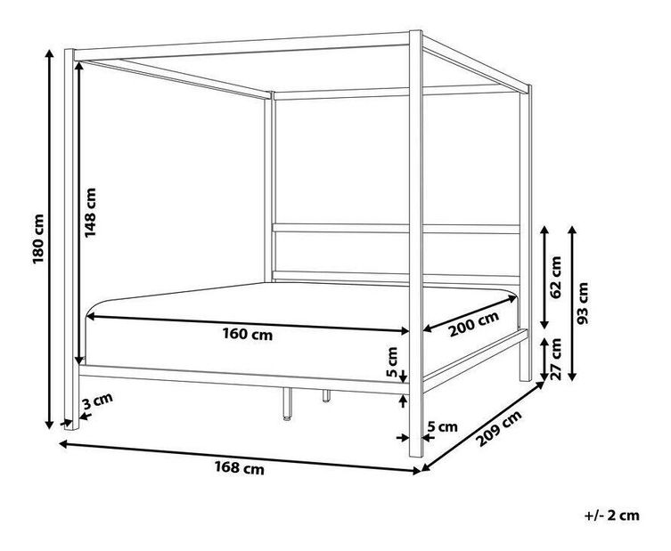 Manželská postel 160 cm Lesta (bílá)