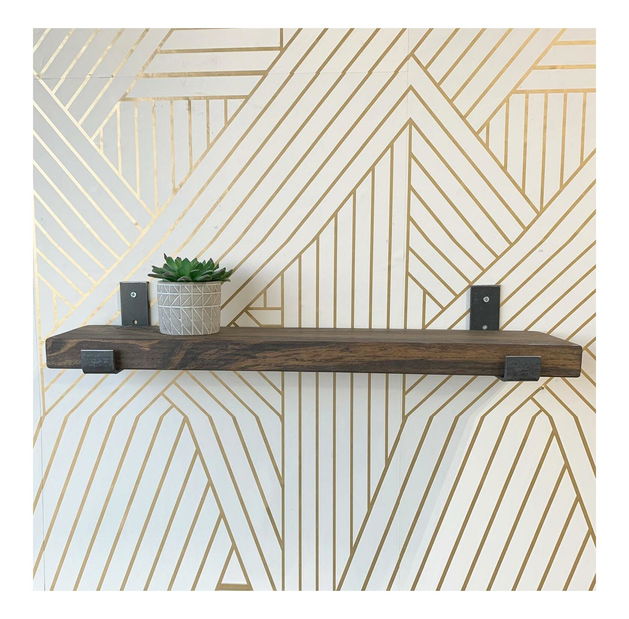 Dekorativní nástěnná police Dupone 10 (ořech + černá)