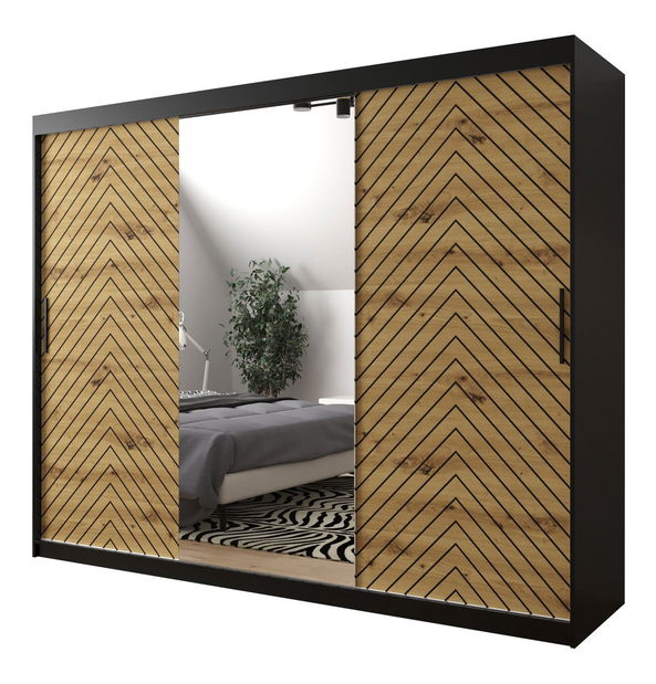 Šatní skříň Reforzarlas (černá + dub artisan)