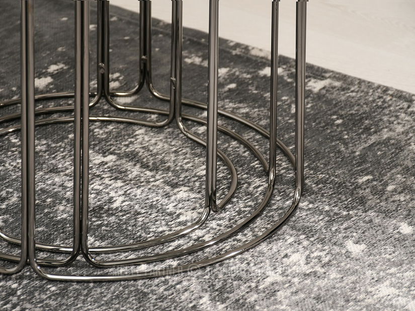 Konferenční stolek Belianni Zest (černý mramor + nikl)