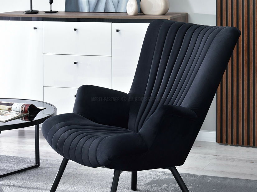 Designové křeslo Lanzaris (černá + zlatá)