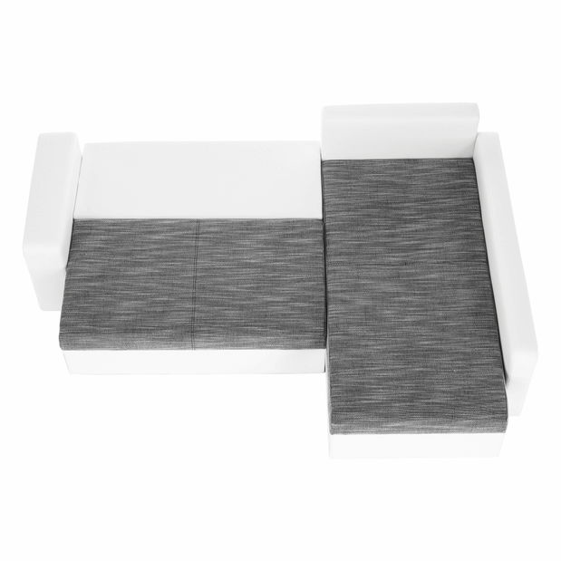 Rohová sedací souprava Manter bílá + šedá (L)