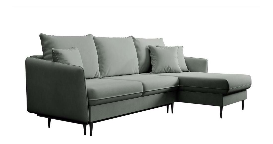 Rohová sedací souprava Vivaldio L (šedá + černá)