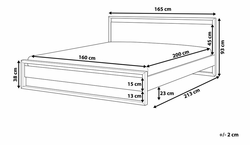 Manželská postel 160 cm GIACOMO (s roštem) (bílá)