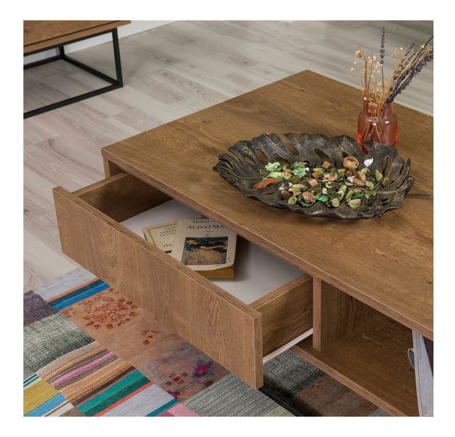 Souprava nábytku do obývacího pokoje Laxi 21 (ořech + černá)