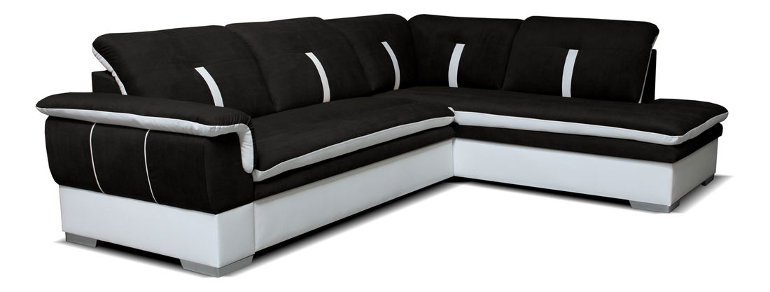 Rohová sedací souprava Galaxy 2F+L (černá + bílá) (P) *výprodej