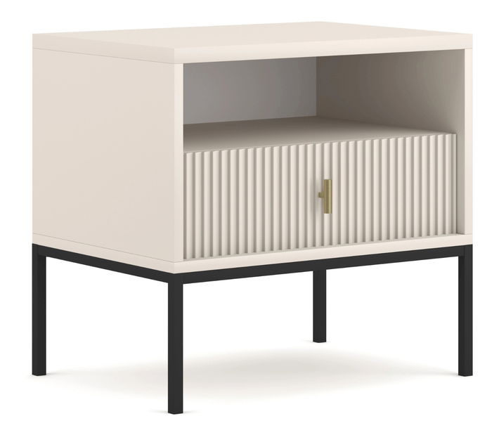 Noční stolek Militaba (kašmír + černá)