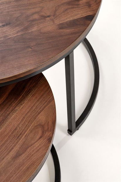 Set 2 ks. konferenčních stolků Jacarta (ořech + černá)