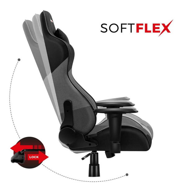 Herní křeslo Fusion 6.2 (černá + šedá)