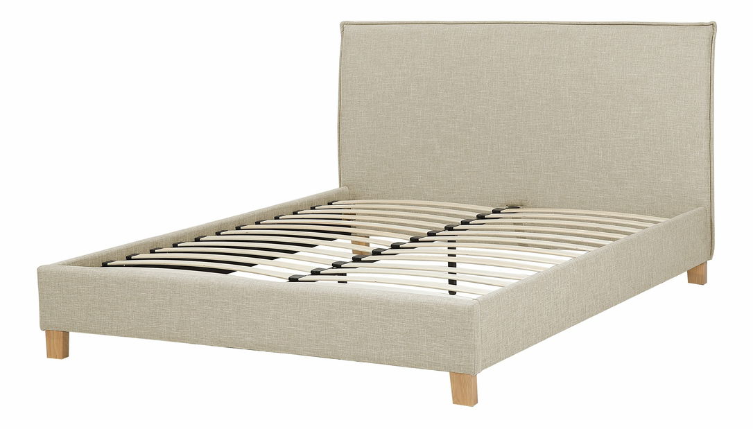 Manželská postel 160 cm SANCHEZ (s roštem) (béžová)