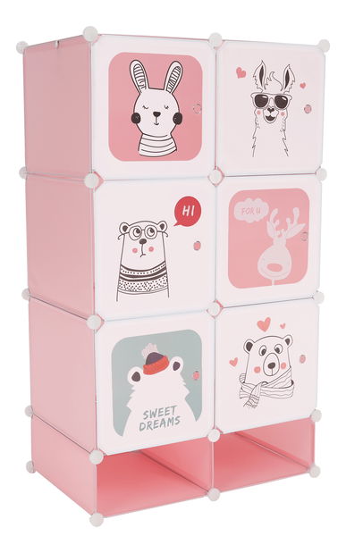 Modulárna skříň Finnstar (růžová + dětský vzor) *výprodej