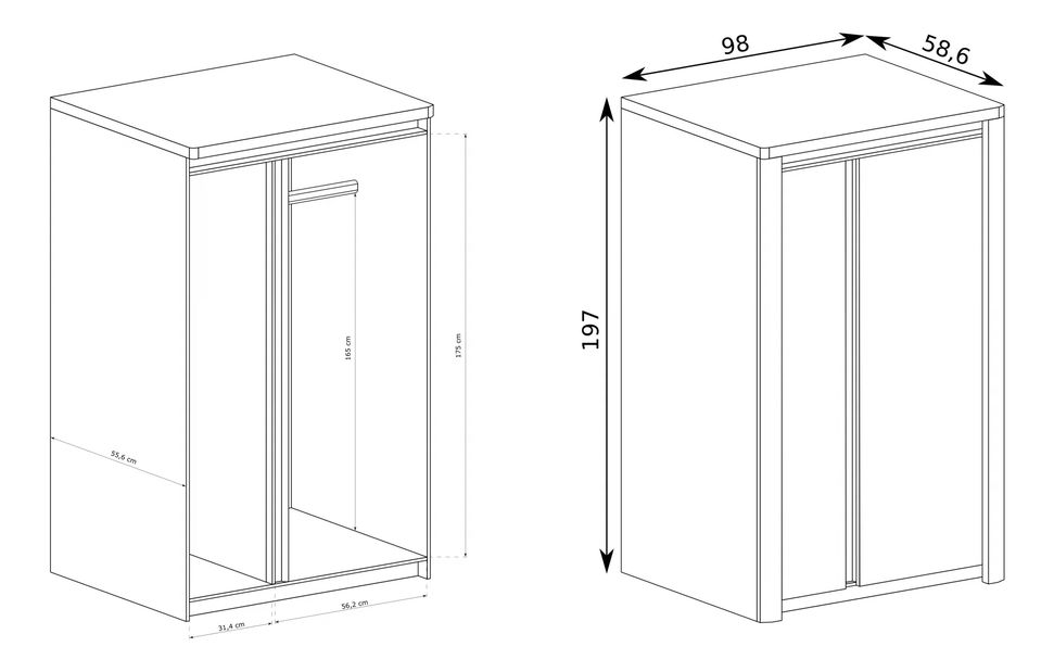 Šatní skříň Livia 01 (dub ribbeck + bílý lesk)