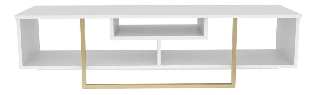 TV stolek/skříňka Aslana 150 (bílá + zlatá)