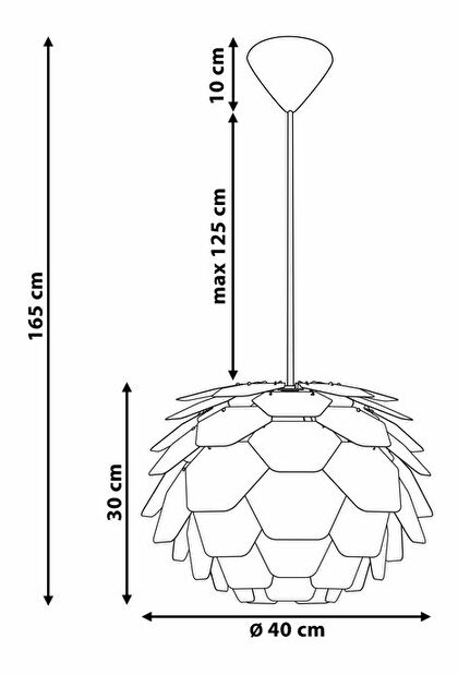 Závěsná lampa Segou (černá) (malá)