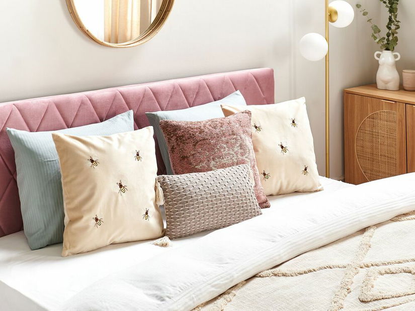 Sada 2 ozdobných polštářů 45 x 45 cm Talin (béžová)