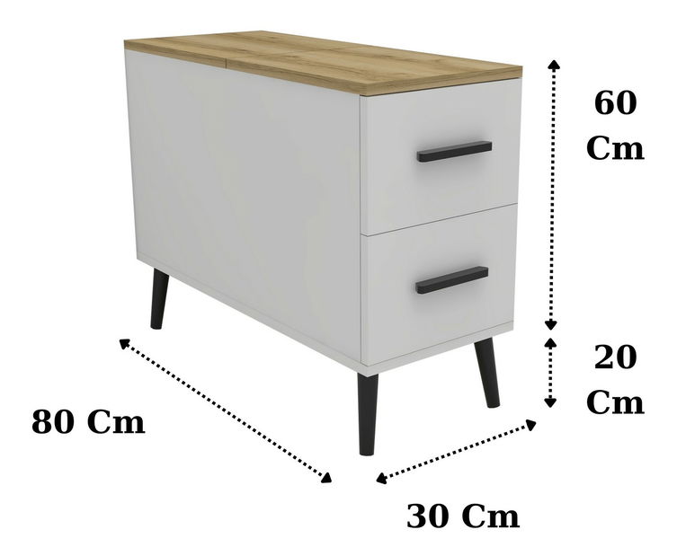 Příruční stolek Iceland Delta (bílá)
