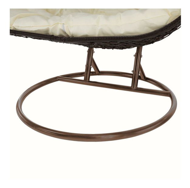 Závěsné dvojkřeslo Dalvoa 2 (měděná + hnědá + krémová)