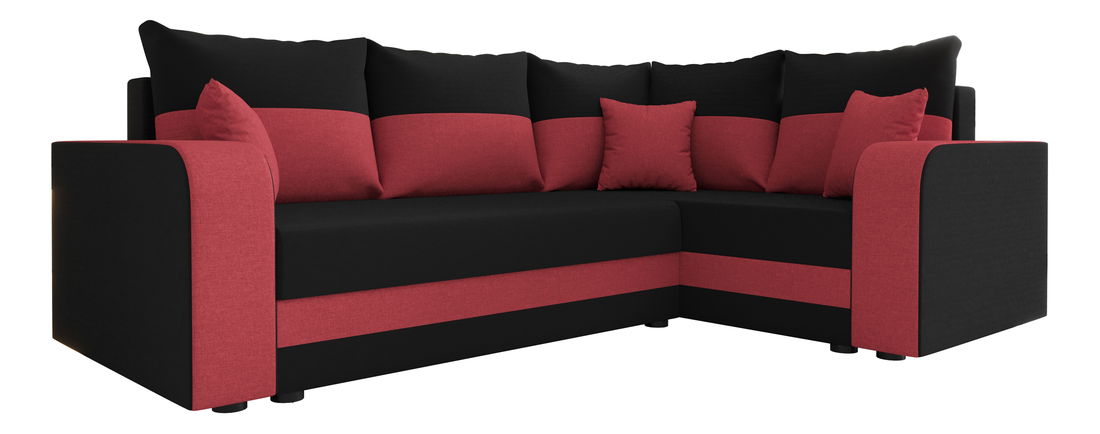 Rohová sedací souprava Harmony Plus (černá + červená) (P)