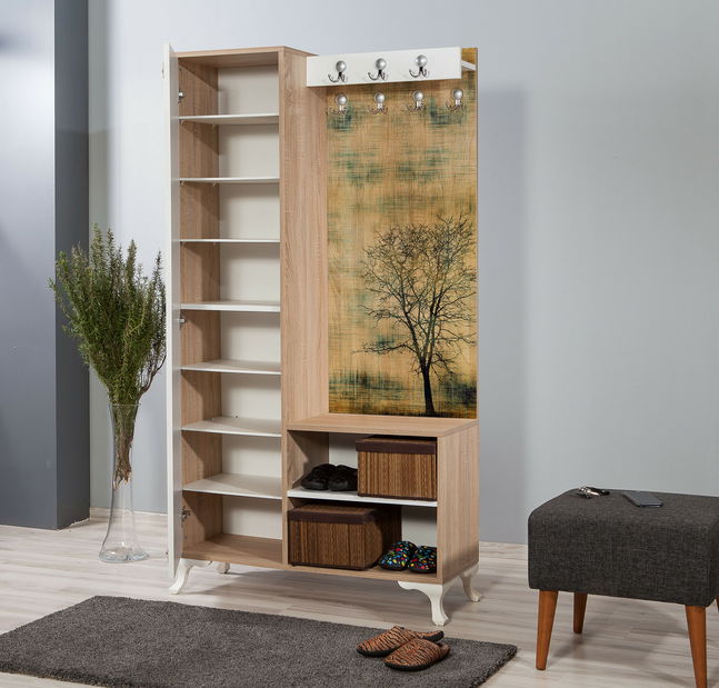 Předsíňová stěna Iris 729 (dub sonoma) (se zrcadlem)