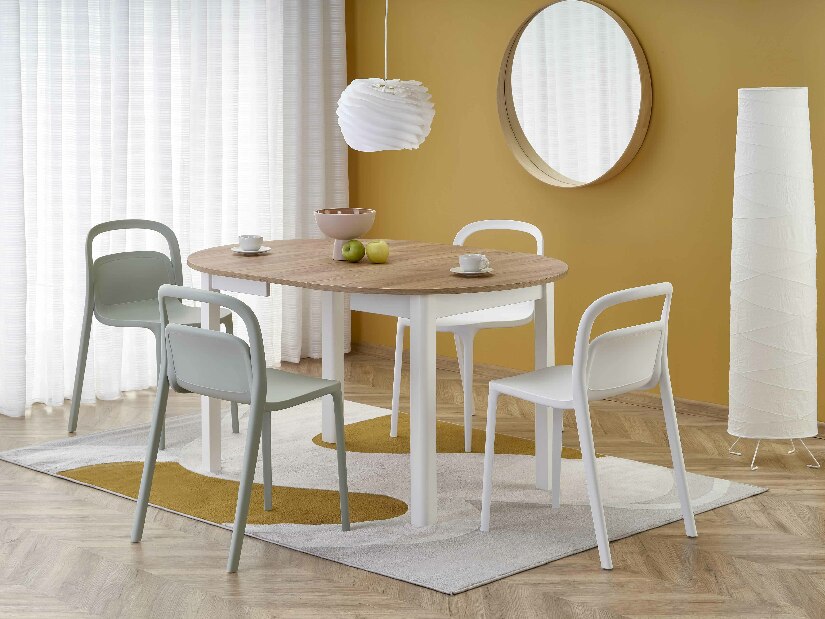 Rozkládací jídelní stůl 102-142 cm Ralllon (bílá) (pro 4 6 osob)