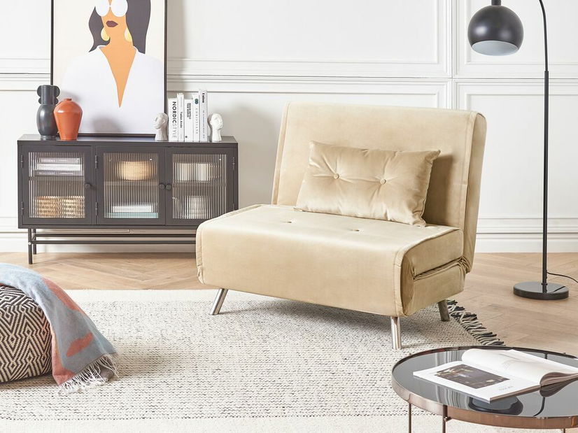 Rozkládací křeslo Finnegan (béžová)